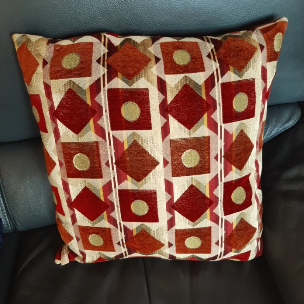 Newport square duck feather throw pillow geometric pattern Like New